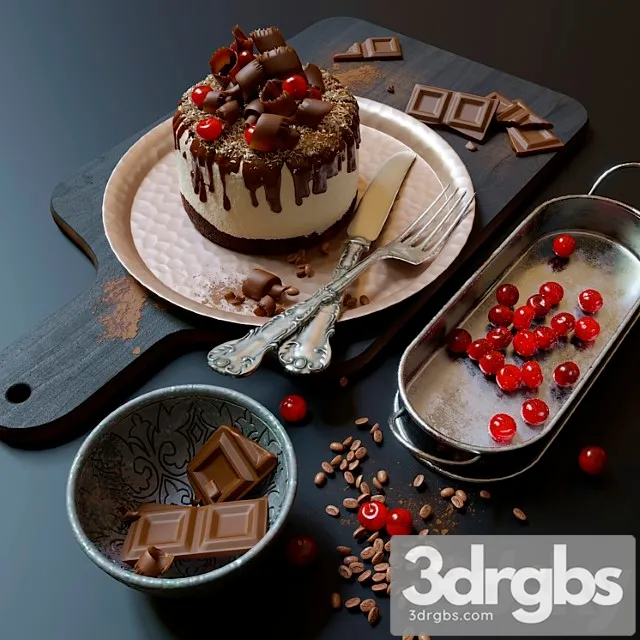 Chocolate cake_222 3D Model Download
