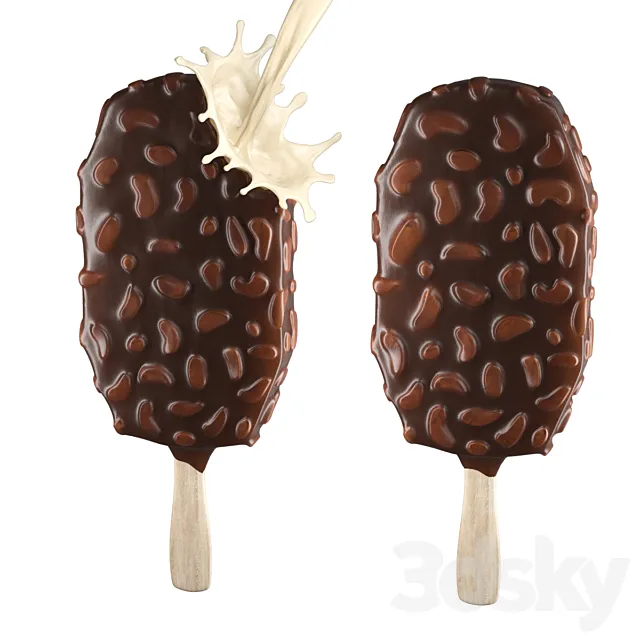 Chocolate ice cream 3D Model