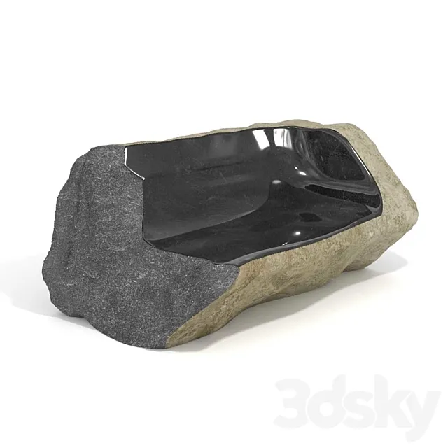 Choi Byung Hoon afterimage of beginning basalt sofa bench seating stone 3D Model