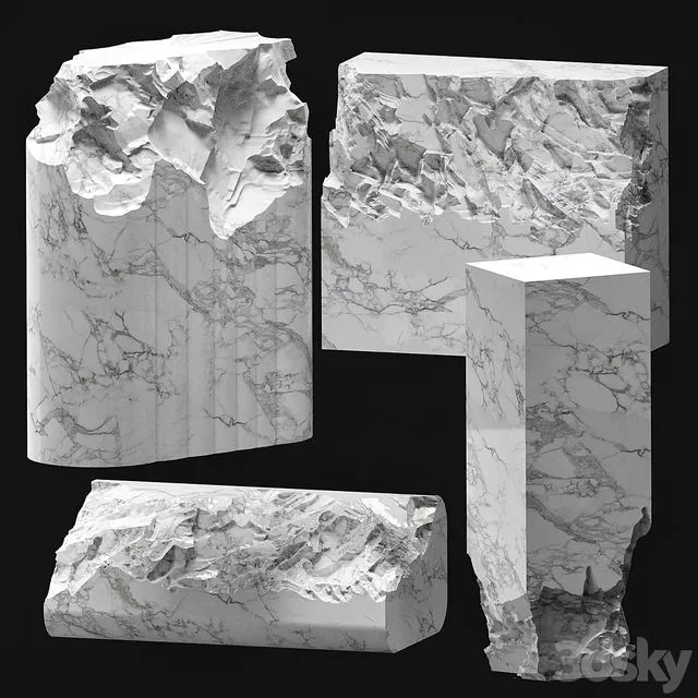 chopped stone set2 3D Model chopped stone set2 3D Model