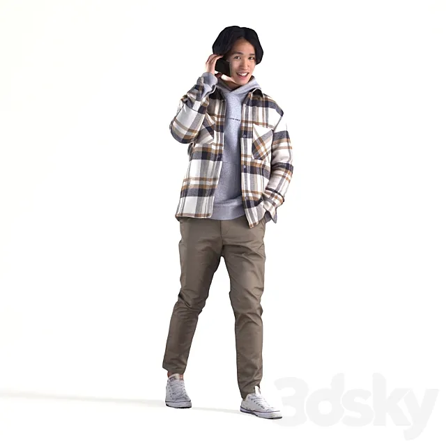 Chris 2353 Man Walking with Phone Free Download