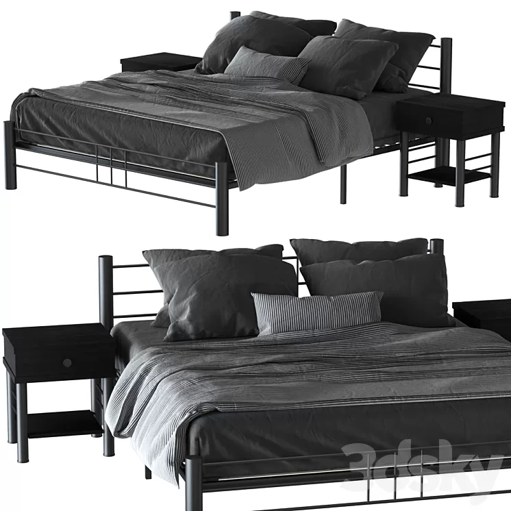 Chris metal bed 3D Model Free Download