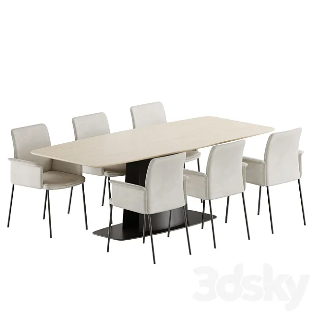 Christine Kroencke Tantrix Table Jaro 200 chair dining set 3DModel Christine Kroencke Tantrix Table Jaro 200 chair dining set 3DModel