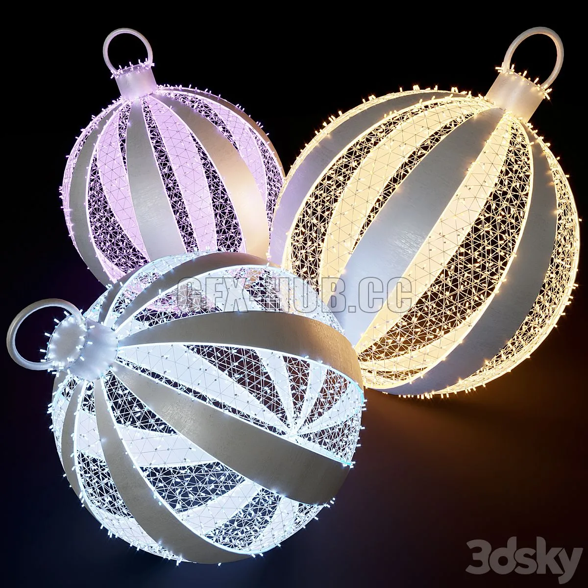 Christmas balls from garlands 3D Model