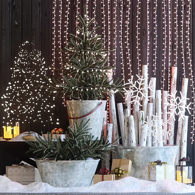 Christmas decor: Entrance group 1 3D Model