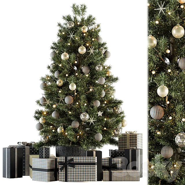 Christmas Decoration 13 – Christmas Brown and Green Tree with Gift 3D Model Christmas Decoration 13 – Christmas Brown and Green Tree with Gift 3D Model