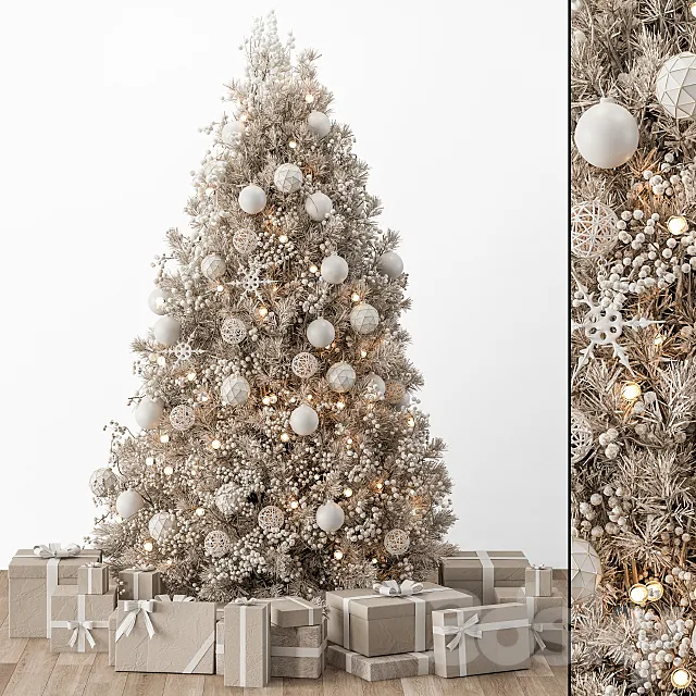 Christmas Decoration 34 – Christmas White and Cream Tree with Gift 3D Model Christmas Decoration 34 – Christmas White and Cream Tree with Gift 3D Model