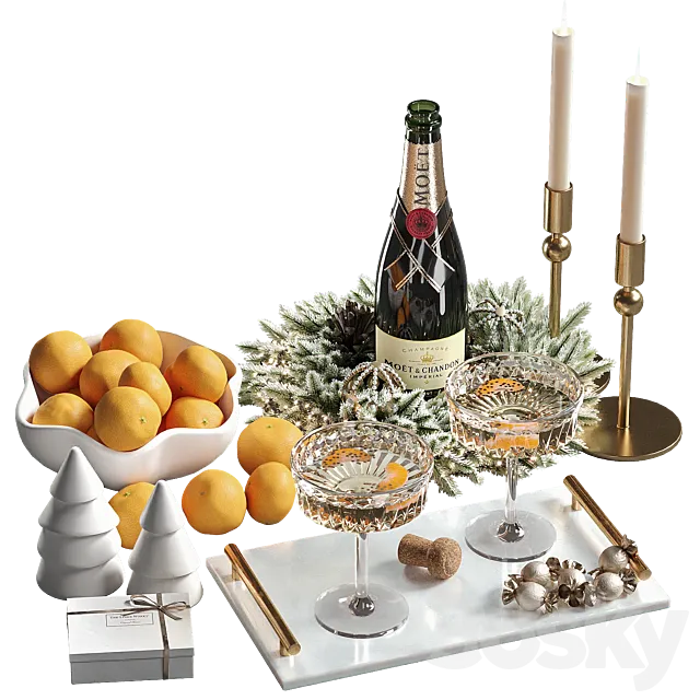 Christmas decorative set 2 3D Model Christmas decorative set 2 3D Model