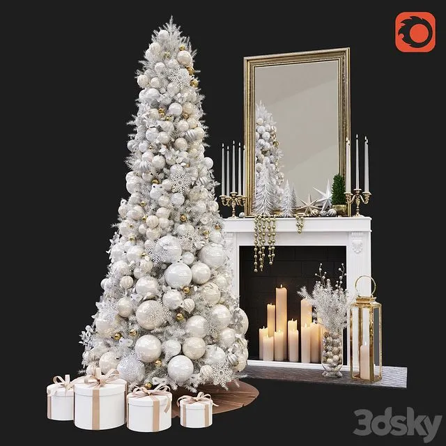 Christmas Decorative set sk_2 (Corona) 3D Model Christmas Decorative set sk_2 (Corona) 3D Model