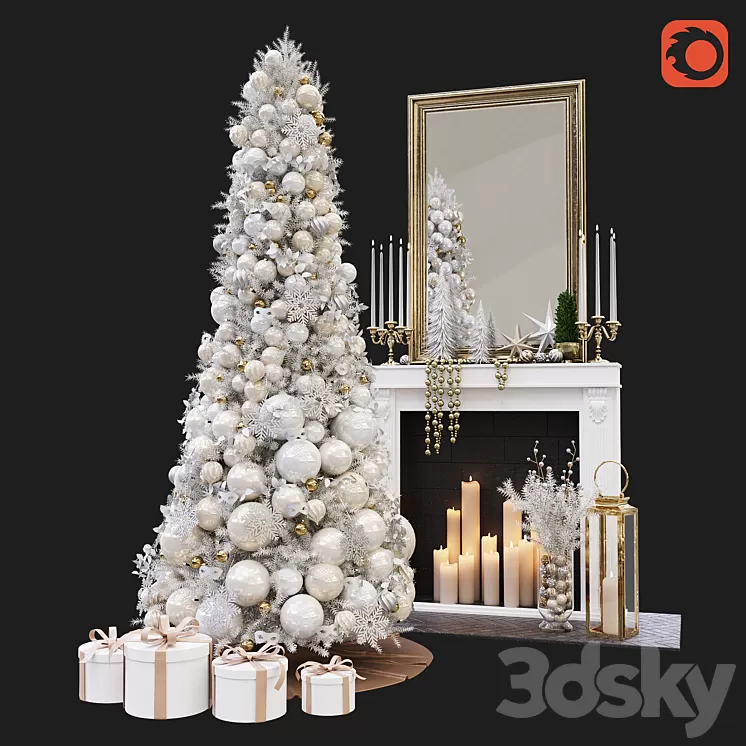 Christmas Decorative set sk_2 (Corona) 3D Model Christmas Decorative set sk_2 (Corona) 3D Model