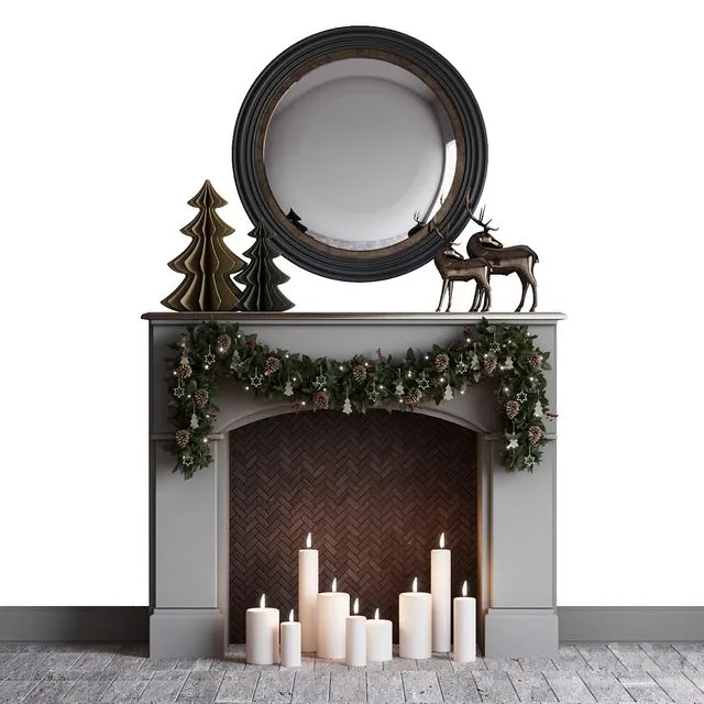 Christmas mood fireplace 3D Model