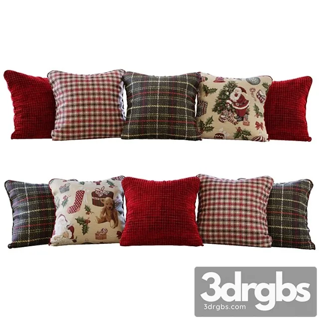 Christmas red and green pillows 3D Model Download Christmas red and green pillows 3D Model Download