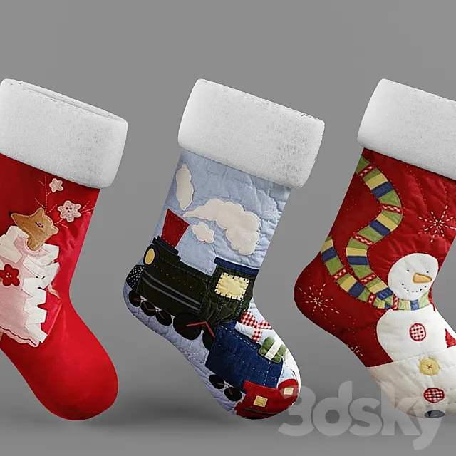 Christmas socks 3DModel Christmas socks 3DModel