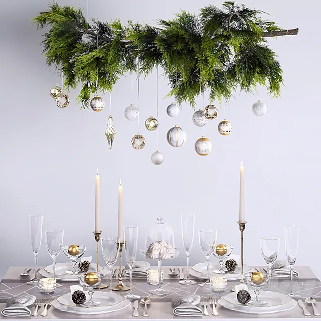 Christmas tablescape 3D Model