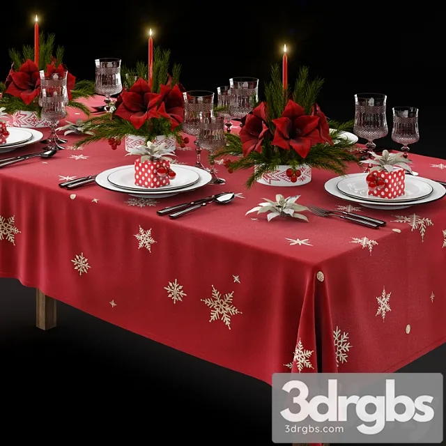 Christmas tableware 3D Model Download