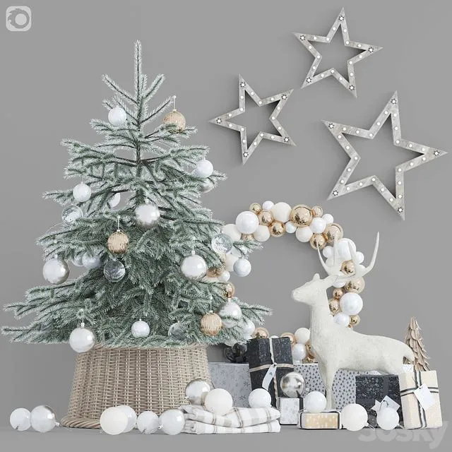 Christmas Tree 15 (Festive forest tree with gifts) 3D Model
