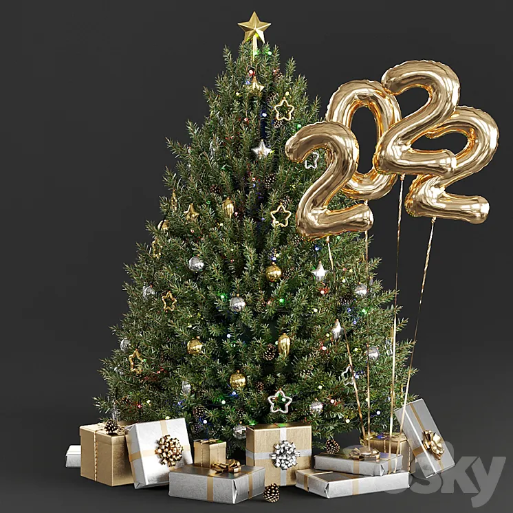 Christmas tree 3D Model Free Download