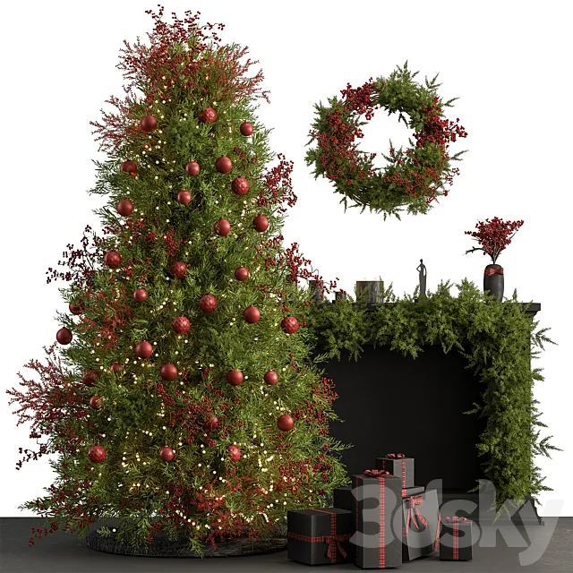 Christmas Tree and Decoration 46 3D Model Christmas Tree and Decoration 46 3D Model