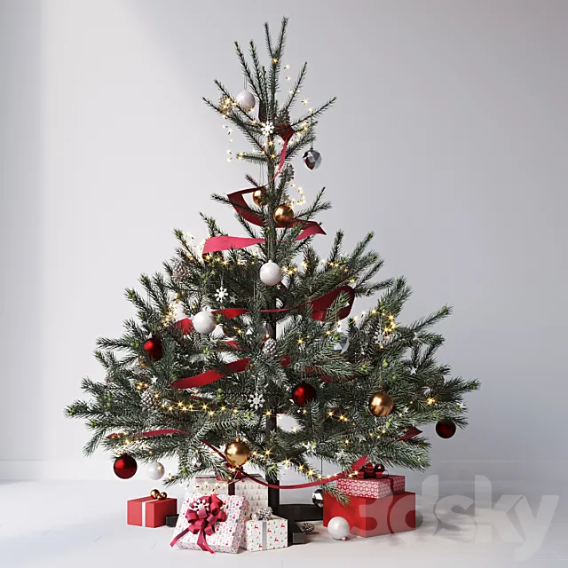 Christmas tree set №1 3D Model Christmas tree set №1 3D Model