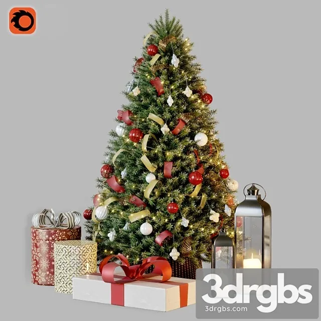 Christmas Tree With Decor 1 3D Model Download