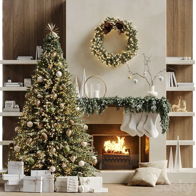 Christmas tree with fireplace 5 3D Model
