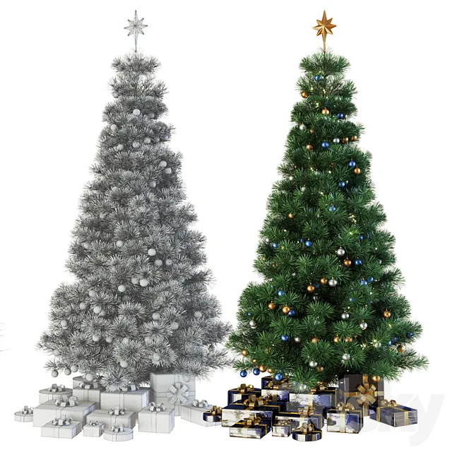 Christmas Tree With Gifts 3dmodel - 3dsky Decor Helper