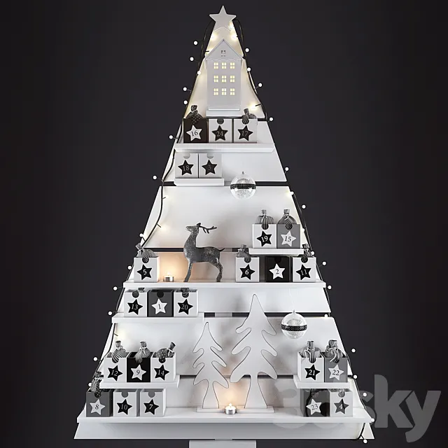 Christmas wall tree 3DModel Christmas wall tree 3DModel