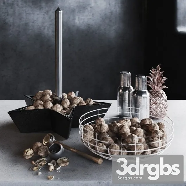 Christmas Walnut Decor Set 3D Model Download Christmas Walnut Decor Set 3D Model Download