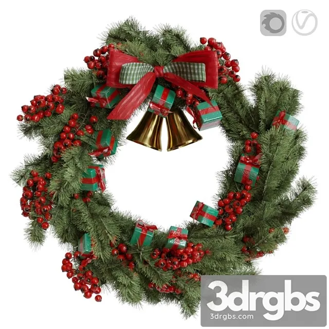 Christmas wreath 1 3D Model Download