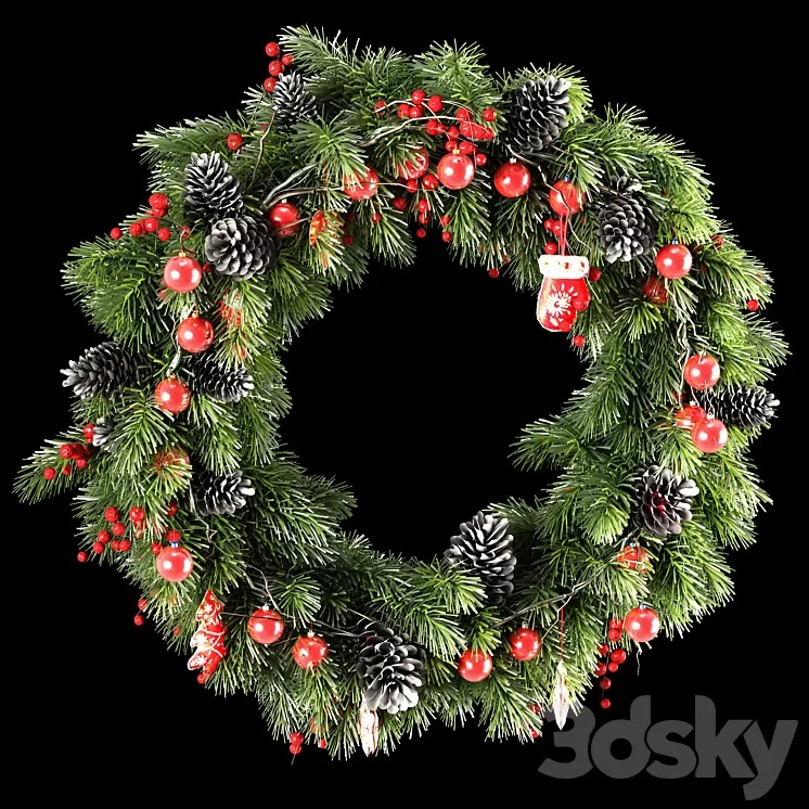 Christmas wreath 3D Model Christmas wreath 3D Model