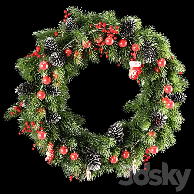 Christmas wreath 3DModel Christmas wreath 3DModel