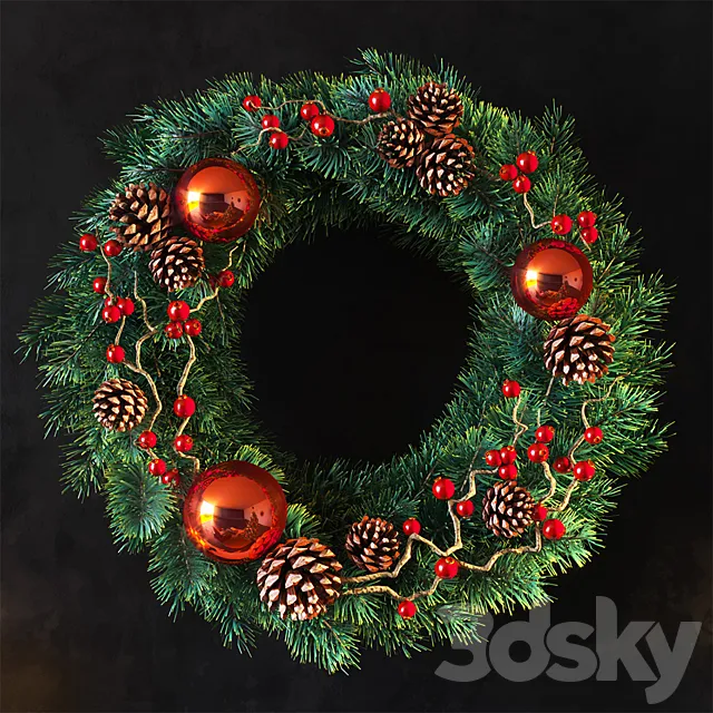 Christmas wreath 3DModel Christmas wreath 3DModel