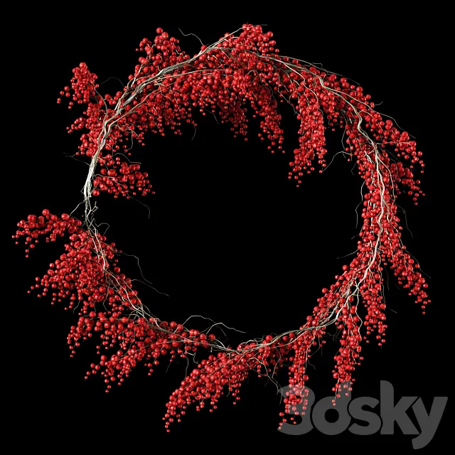Christmas wreath of berries 3DModel
