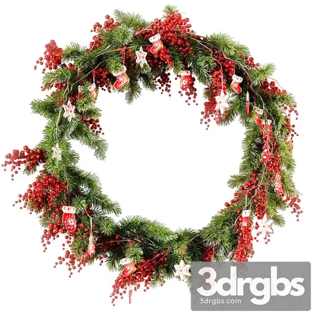 Christmas wreath v2 3D Model Download