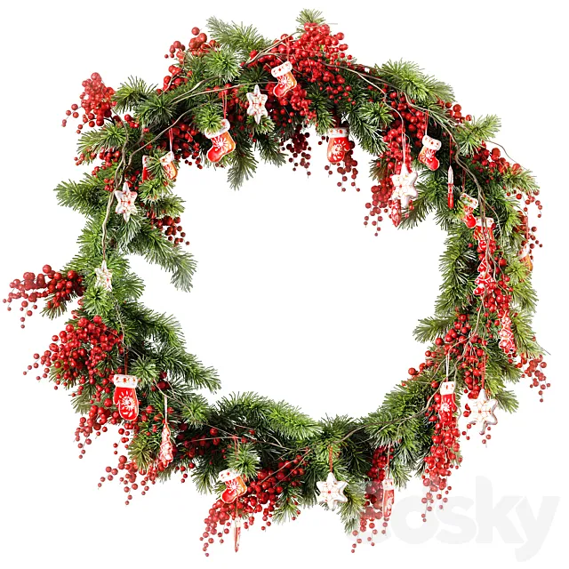 Christmas Wreath v2 3D Model Christmas Wreath v2 3D Model