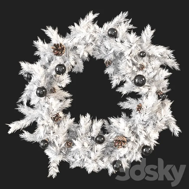 Christmas wreath with toys and pine cones 3D Model Christmas wreath with toys and pine cones 3D Model