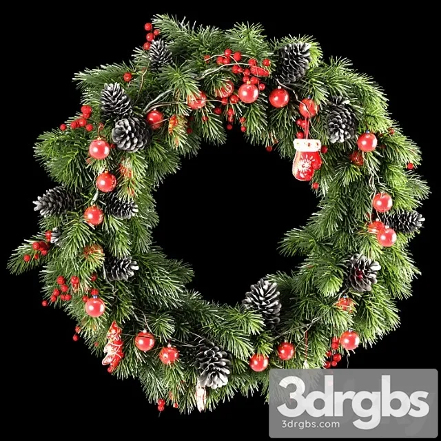 Christmas wreath_2 3D Model Download