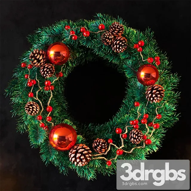 Christmas wreath_3 3D Model Download