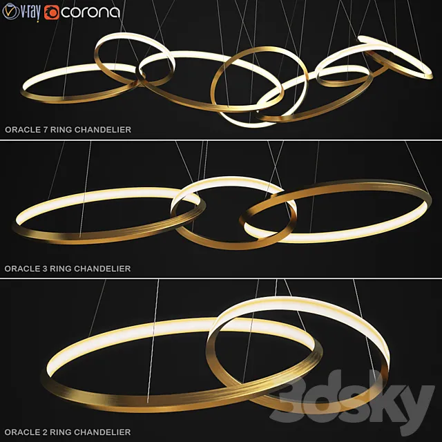 Christopher Boots Oracle Light Ring Set 3D Model