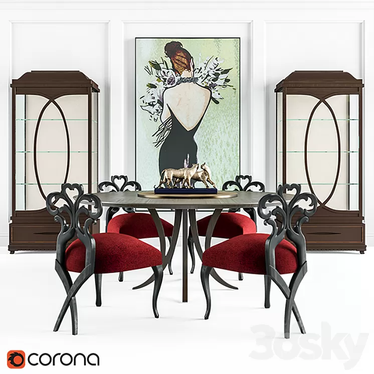 Christopher Guy Dining Set 3D Model Christopher Guy Dining Set 3D Model