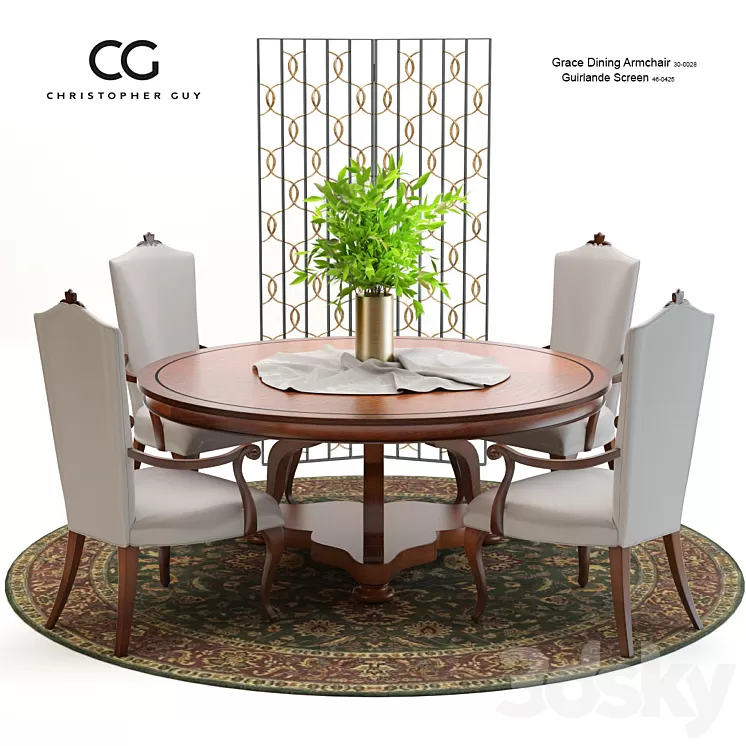 Christopher Guy Grace Dining Set 3D Model