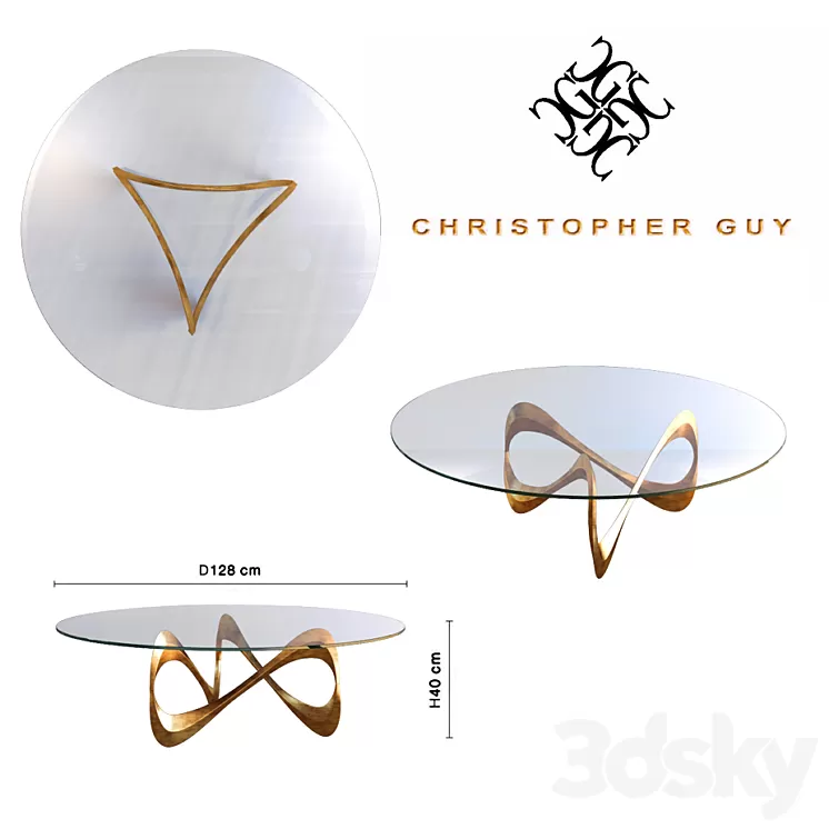 Christopher Guy Parisian Graffiti Table 3D Model Christopher Guy Parisian Graffiti Table 3D Model