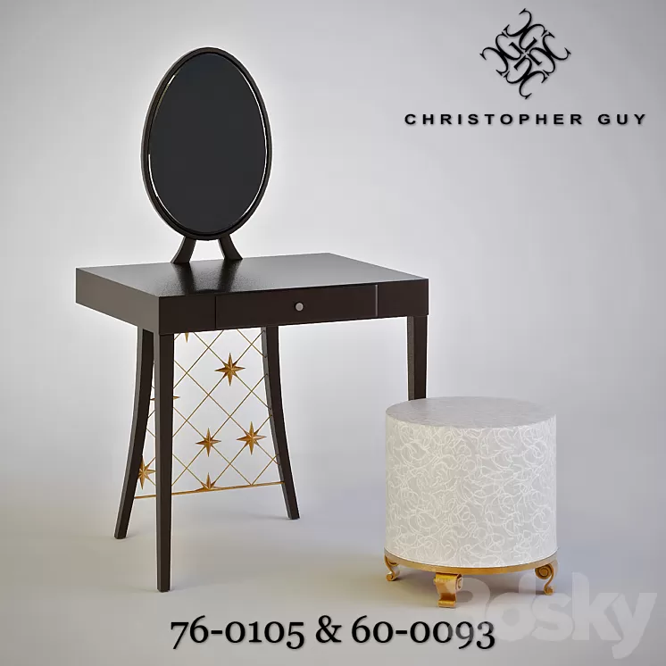 Christopher Guy \/ Table 760105 & Ottoman 60-0093 3D Model