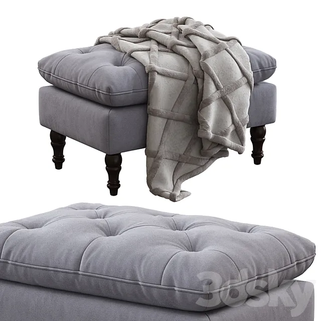 Christopher Knight Home _ Tufted Ottoman 3D Model Christopher Knight Home _ Tufted Ottoman 3D Model