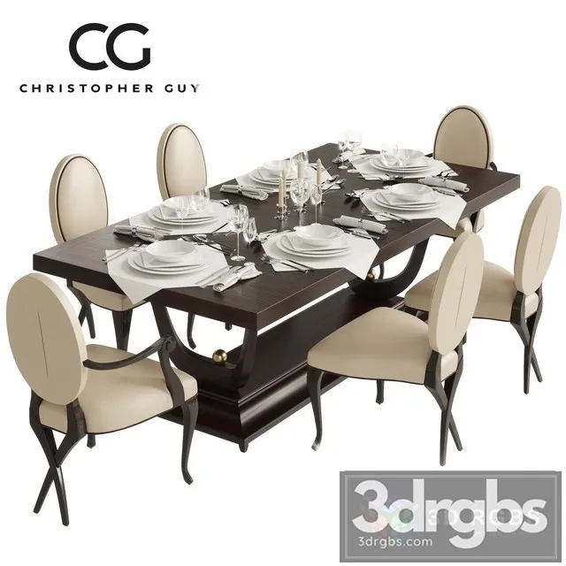 Christopherguy Fontaine Dining Set 3D Model Download Christopherguy Fontaine Dining Set 3D Model Download