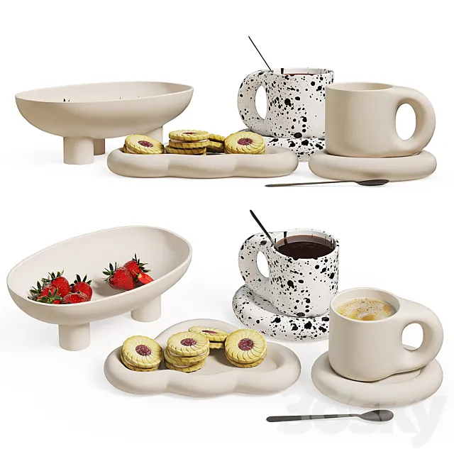 Chubby Set for tea drinking 3D Model