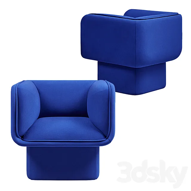 Chunky Block-Like Armchair by MUT Design 3D Model Chunky Block-Like Armchair by MUT Design 3D Model