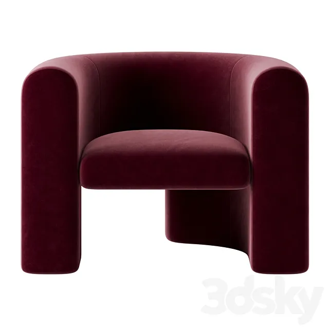 Chunky Martinique Occasional Chair by Modshop 3D Model