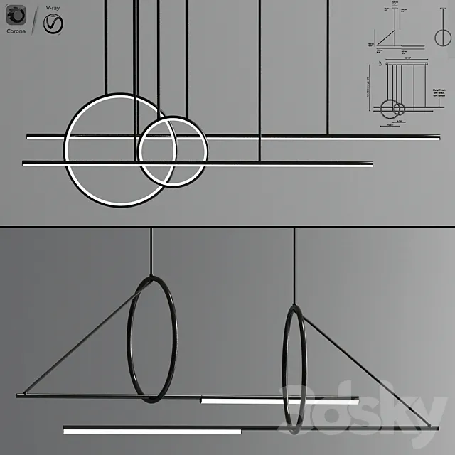 Chute Calypso Linear Suspension 02 3D Model
