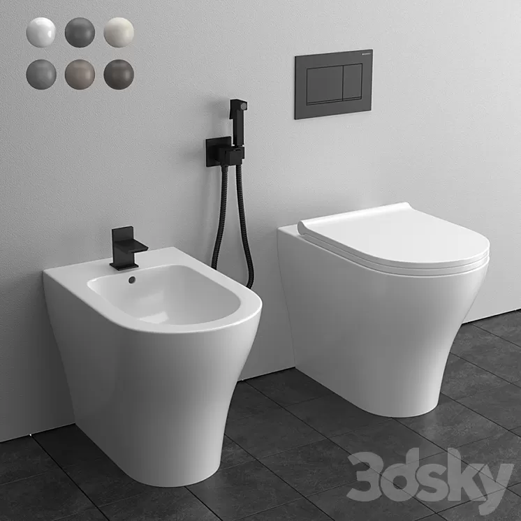 Cielo Enjoy e Amedeo Back to wall WC / Bidet 3D Model